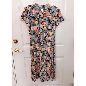 Taurus II Vintage 70's 80's Floral Midi Dress Size 10 Union Made USA